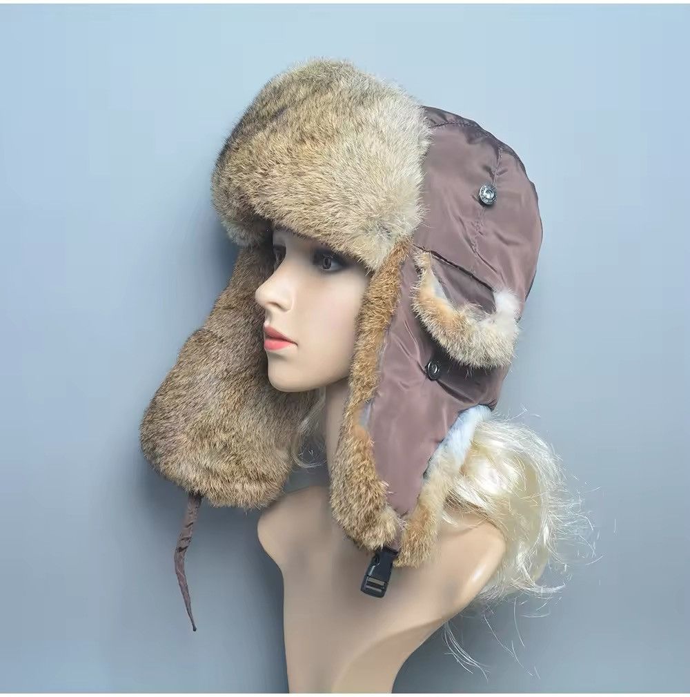 Other Real Rabbit Fur Bomber Hats Size ONE SIZE - 1 Thumbnail