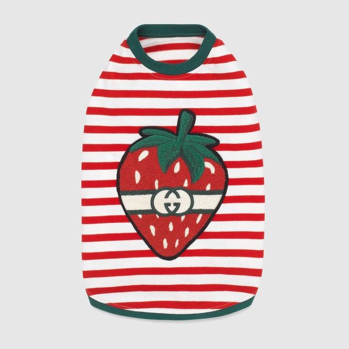 Gucci Gucci Pet Strawberry Cotton striped T-shirt size S Size ONE SIZE - 1 Thumbnail