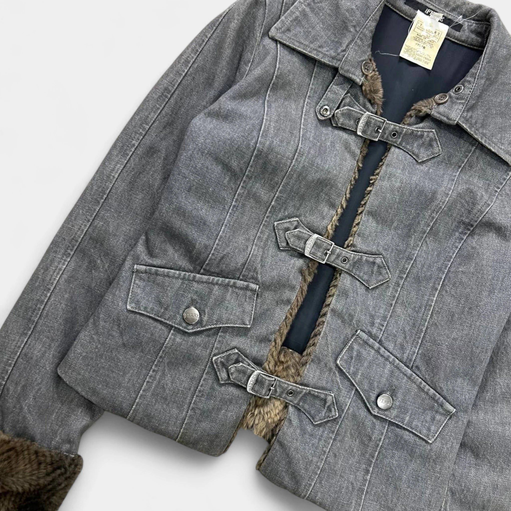 Gianfranco Ferre Gianfranco Ferré 2000s Fur Grey Denim Jacket Size US S / EU 44-46 / 1 - 2 Thumbnail