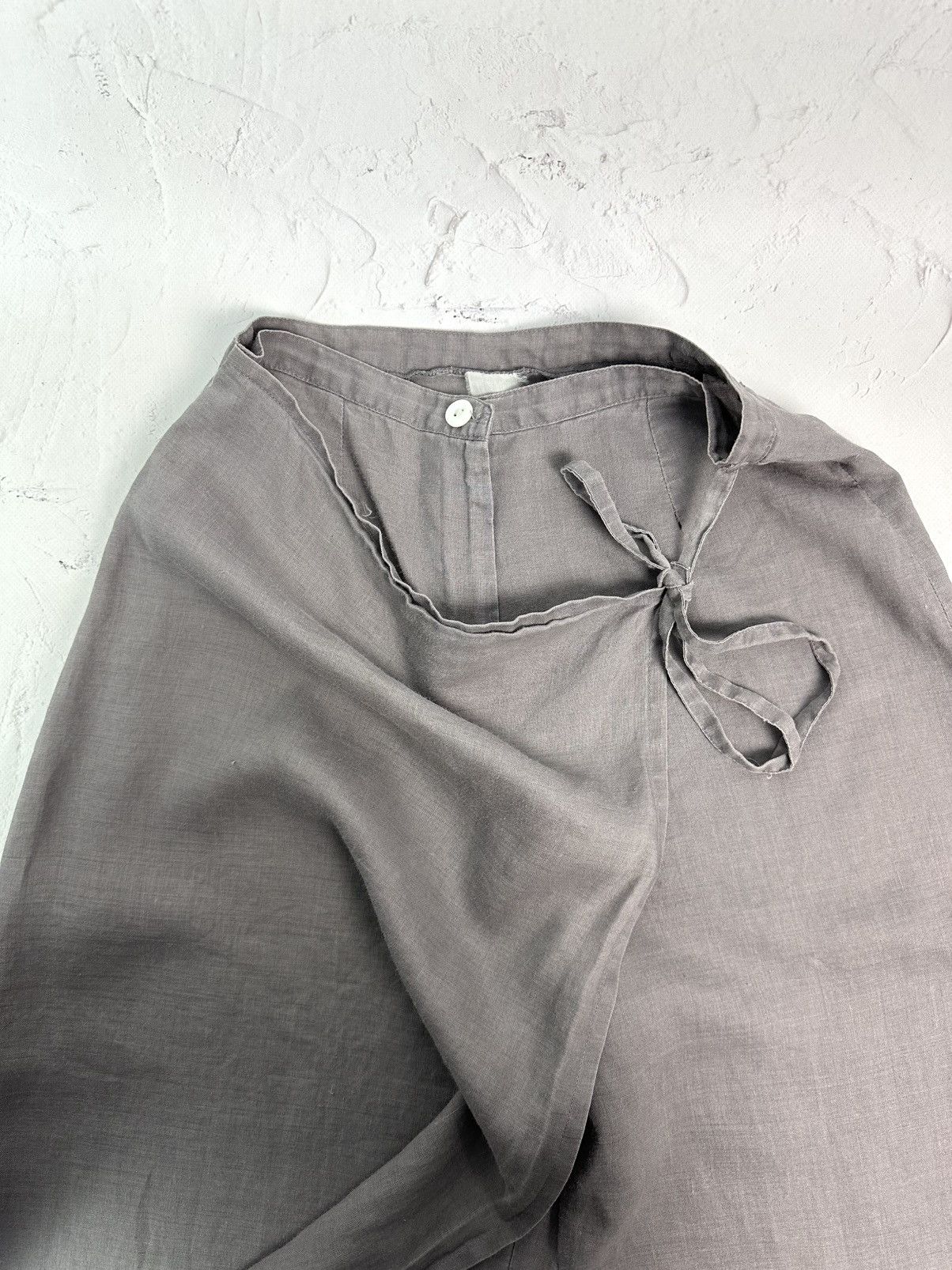 If Six Was Nine Vintage Yohji Yamamoto Style Linen Pants With Skirt Details Size 28" / US 6 / IT 42 - 5 Thumbnail