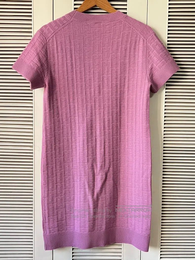 Hermes Hermes Pink knitted dress, 100% pure wool fabric, short sl Size XS / US 0-2 / IT 36-38 - 2 Thumbnail