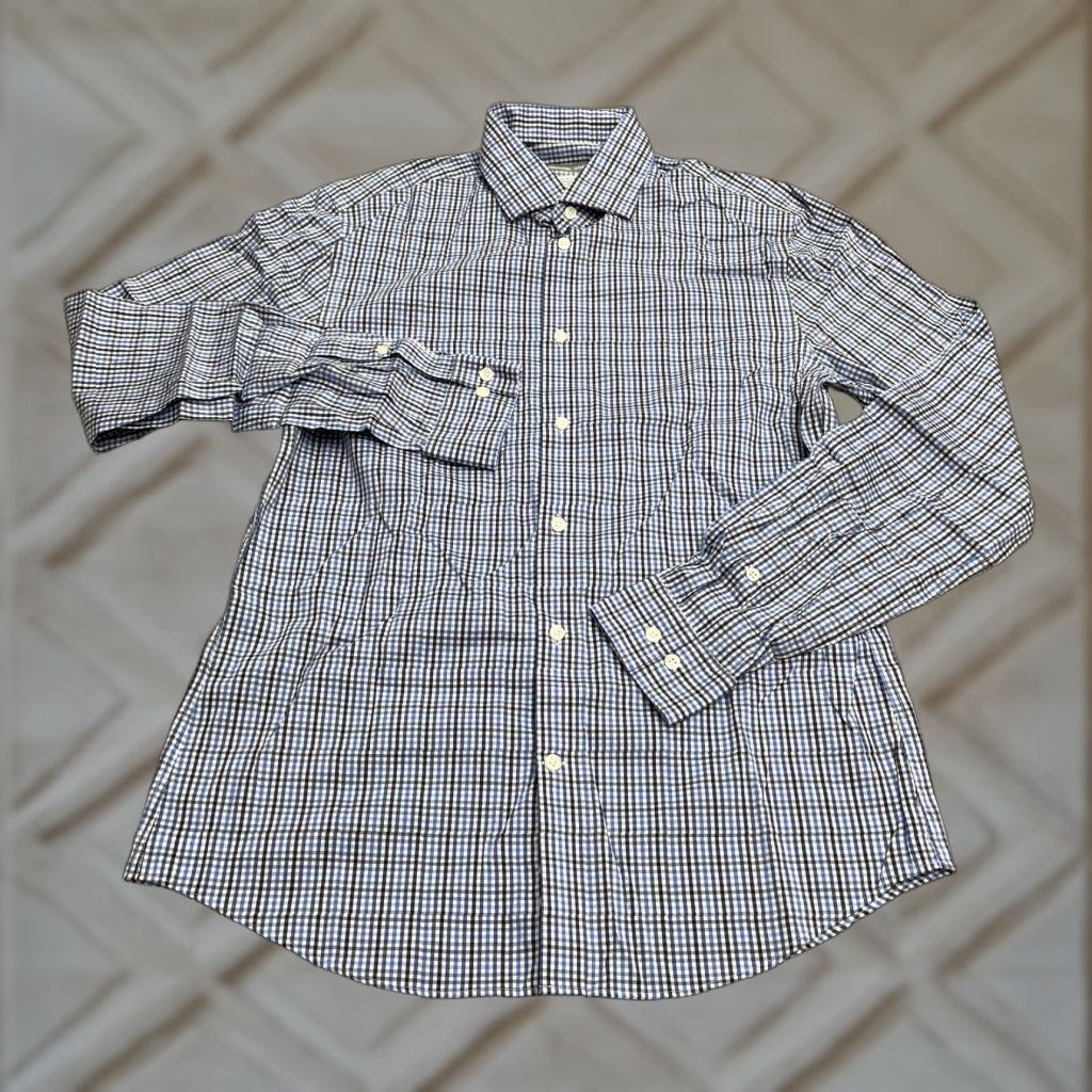 Michael Kors Michael Kors Slim Fit Travel Stretch Dress Shirt Mens 15 1/2 Medium Multi Plaid Size 40R - 1 Thumbnail