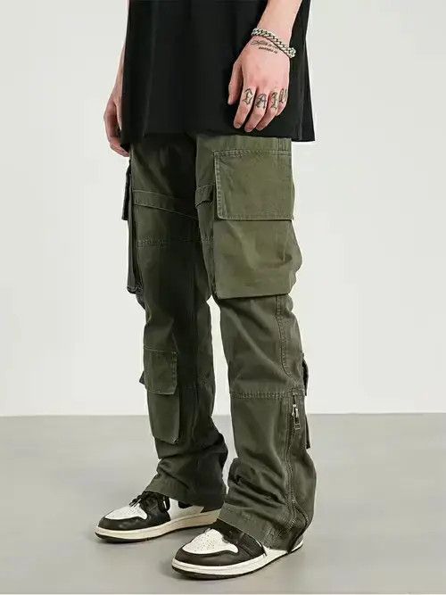 Jean military tactical flared cargo pants Size US 30 / EU 46 - 4 Thumbnail