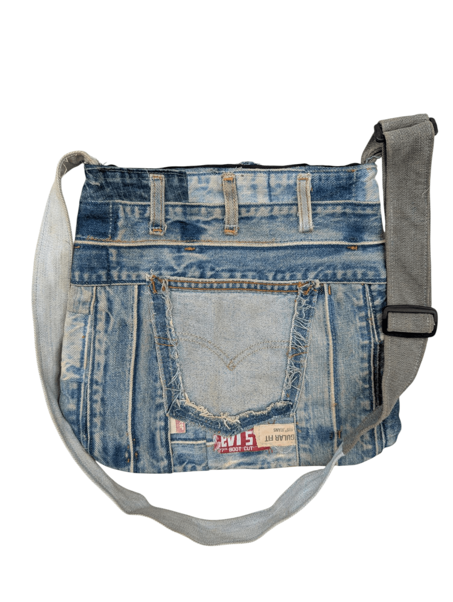 Art Levi's Rework Patchwork Denim Sling Bag in Blue, Men's