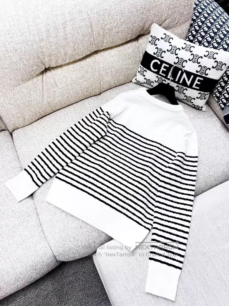 Chanel Chanel Striped knitted sweater Size S / US 4 / IT 40 - 3 Thumbnail