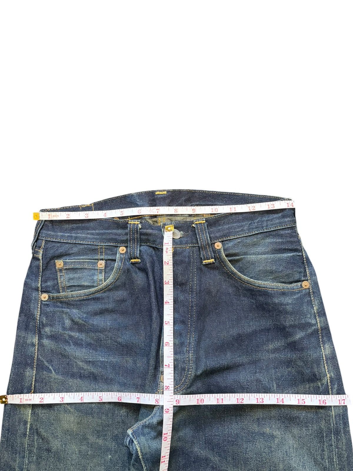 Levi's Vintage Levis 201XX Big E Buckle Back Selvedge Jeans Size US 28 / EU 44 - 6 Thumbnail