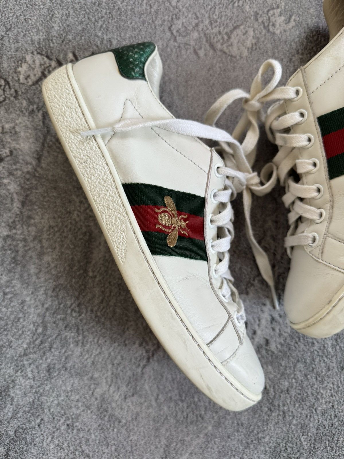 Designer × Gucci Gucci 36size white ACE leather low top sneakers shoes 431942 Size US 6 / IT 36 - 20 Thumbnail