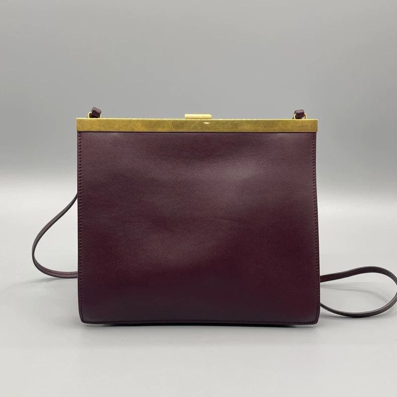 Celine Celine Clasp Crossbody Bag in Burgundy Size ONE SIZE - 2 Thumbnail