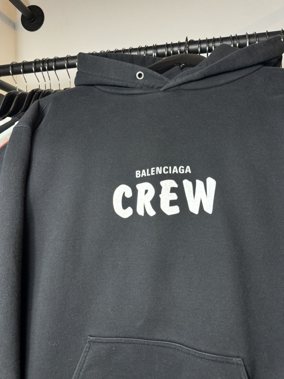 Balenciaga Balenciaga Crew Logo Spellout Black Hoodie Size US M / EU 48-50 / 2 - 3 Thumbnail