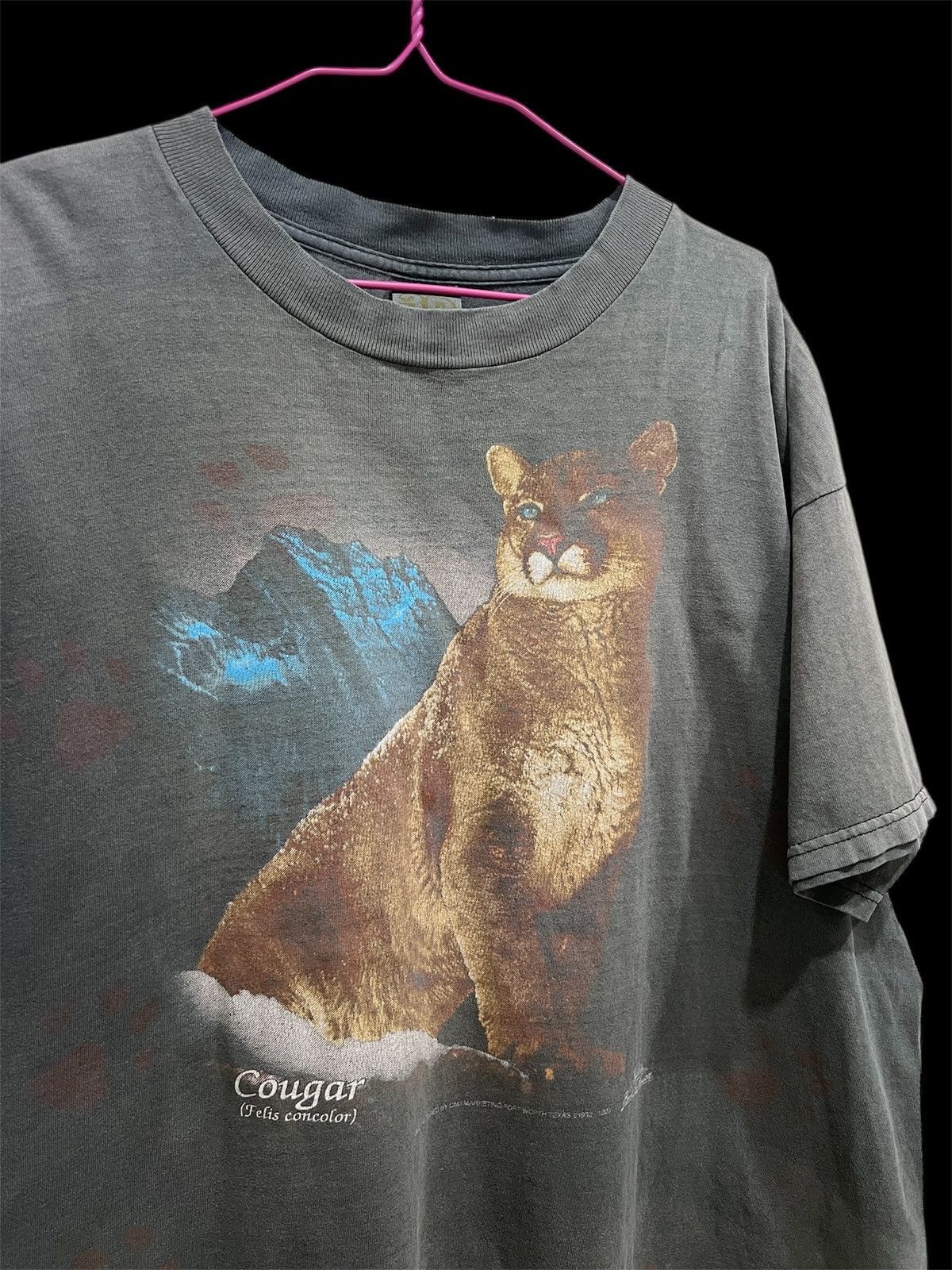 Vintage Vintage 90s 3D Emblem Cougar Tee XL Faded Size US XL / EU 56 / 4 - 2 Thumbnail