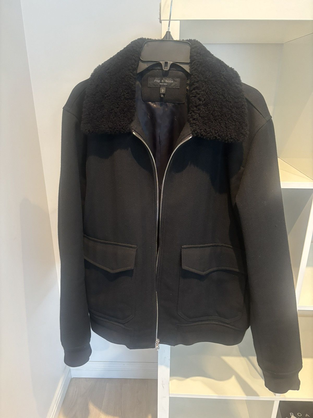 Rag & Bone Dorsey classic style with Sherpa collar $895 retail Size US L / EU 52-54 / 3 - 5 Thumbnail