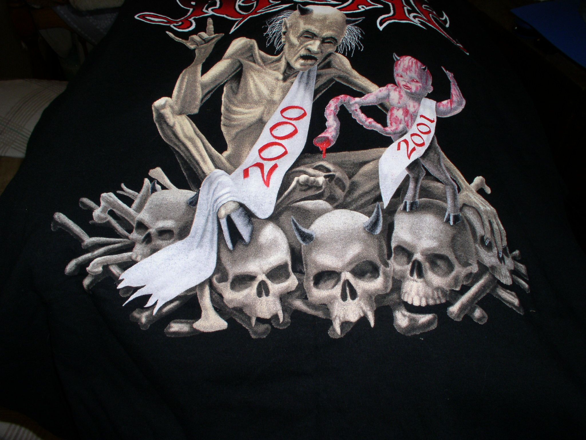 Vintage Kittie Band Concert T Shirt 2000 2001 Happy Fucking New Year Size US XL / EU 56 / 4 - 9 Thumbnail