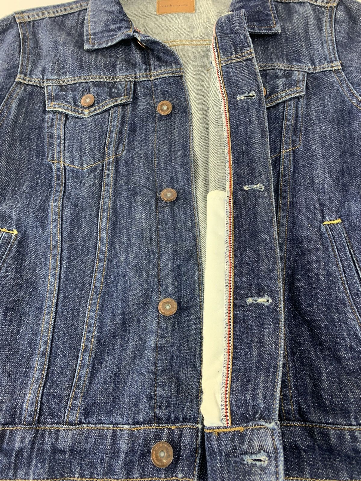 Japanese Brand Earth Music Indigo Denim Jacket Double Pocket Western Size L / US 10 / IT 46 - 6 Thumbnail