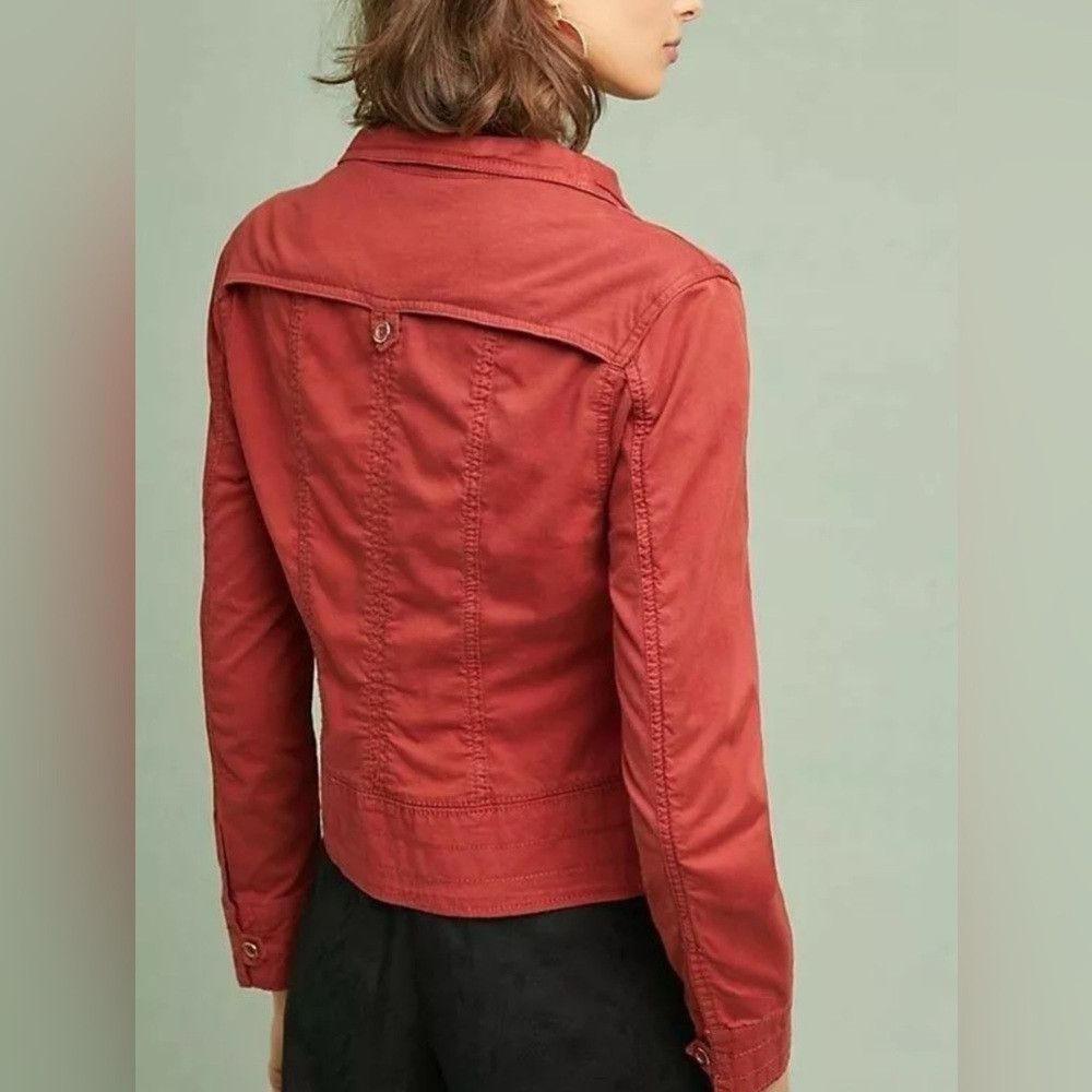 Anthropologie Anthropologie Marrakech Henna Moto Jacket Size L Size L / US 10 / IT 46 - 3 Thumbnail