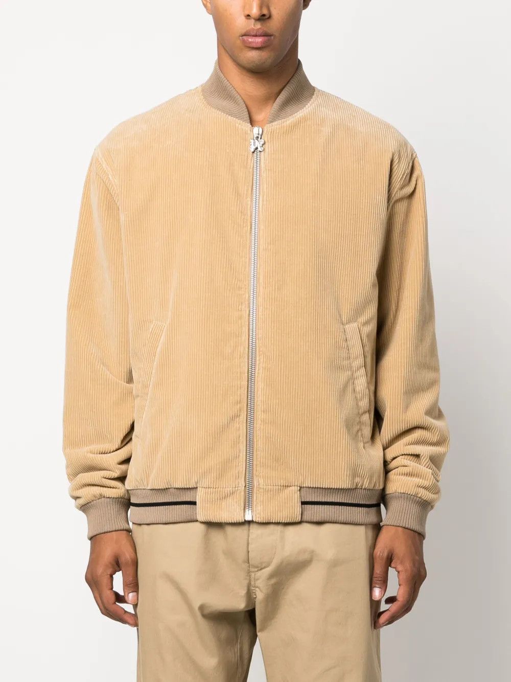 Palm Angels o1y0325 Logo Bomber Jacket in Beige Size US M / EU 48-50 / 2 - 3 Thumbnail