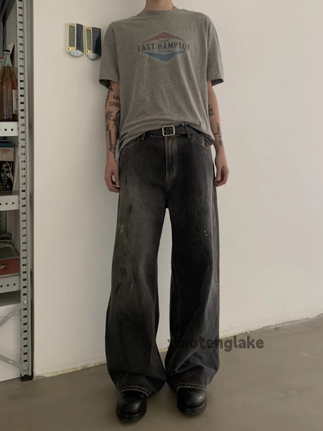 Jean × Vintage Washed faded utility unisex outdoor paint stain jeans Size US 30 / EU 46 - 1 Thumbnail