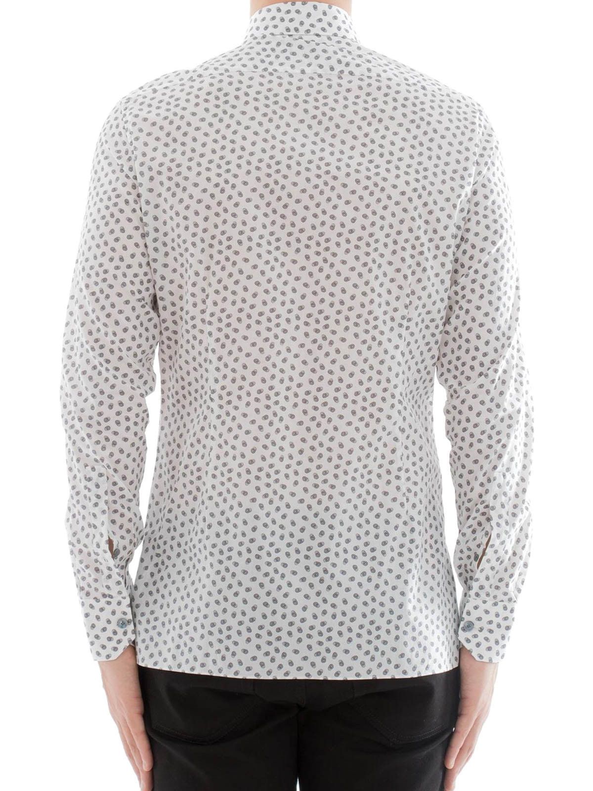 Lanvin o1y0225 Patterned Shirt in White/Black Size US S / EU 44-46 / 1 - 3 Thumbnail