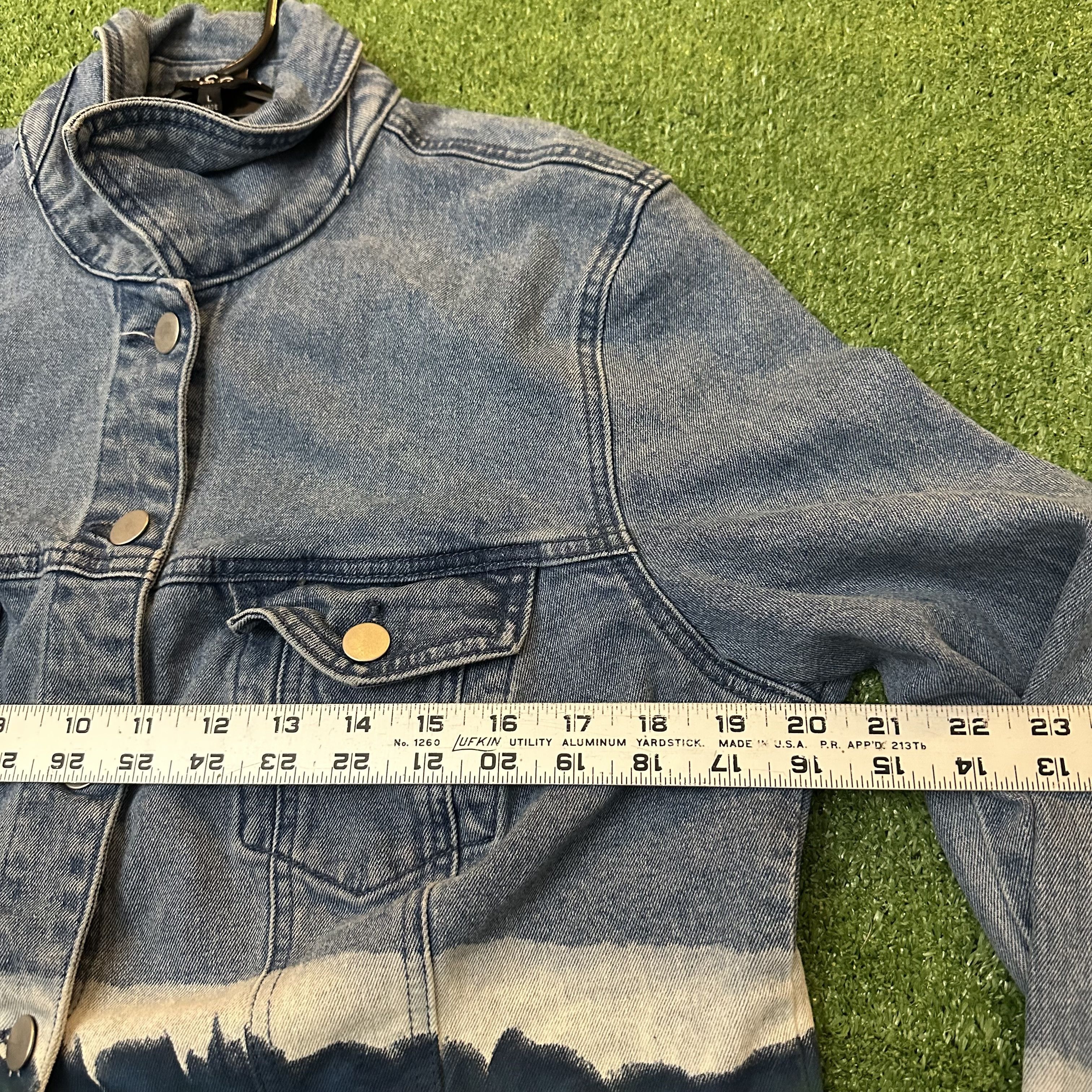 Other Women's Baccini Los Angeles Denim/Tie-Dye Jean Jacket Size L / US 10 / IT 46 - 3 Thumbnail
