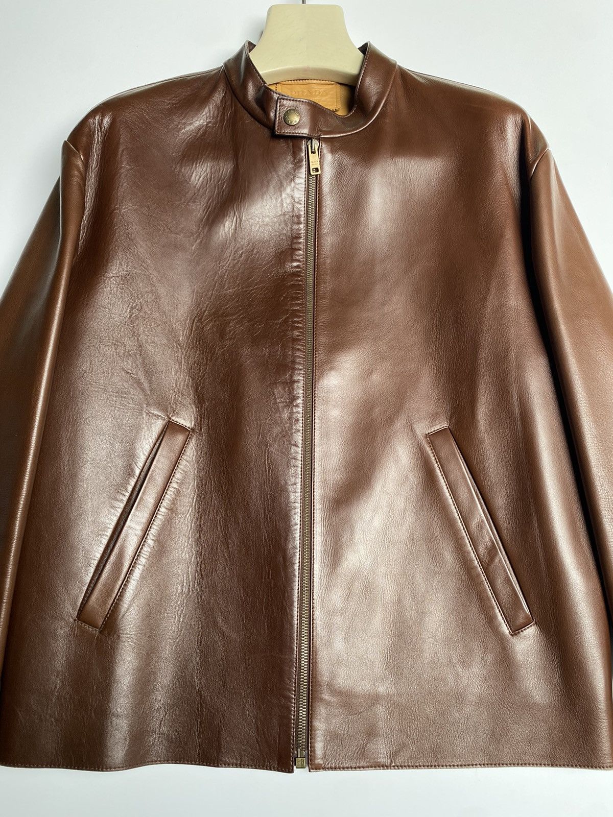 Prada PRADA DOUBLE LAYER LAMB LEATHER BLOUSON Size US M / EU 48-50 / 2 - 1 Thumbnail