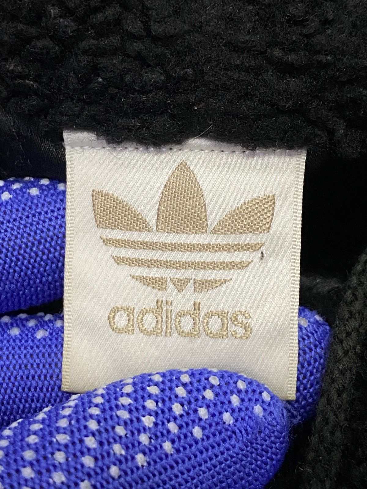 Adidas × Descente × Vintage Vintage 90s Adidas Trefoil Big Logo Pile Fleece Hoodie Size US L / EU 52-54 / 3 - 10 Thumbnail