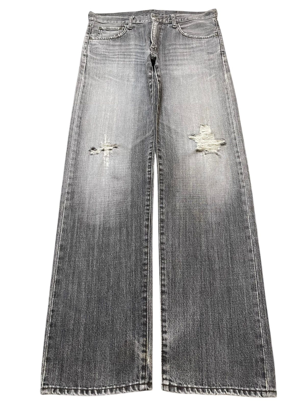 Uniqlo Vintage Japanese Uniqlo Faded Wash Distressed Loose Jeans Size US 34 / EU 50 - 1 Thumbnail