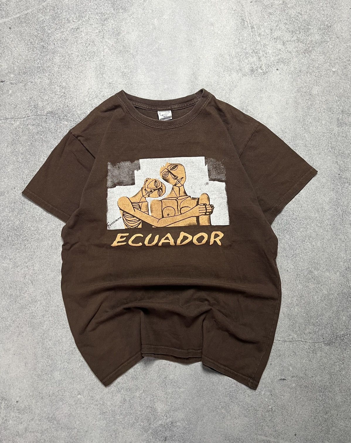 Japanese Brand Vintage 90s Oswaldo Guayasamin Art Ecuador Faded Y2K T-Shirt Size US L / EU 52-54 / 3 - 1 Thumbnail