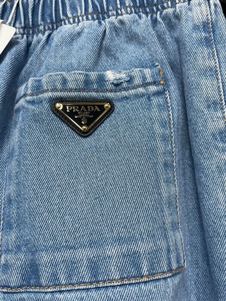 Prada Prada Sise 25 Metal triangle elastic jeans size 25 2502-Ne Size US 26 / EU 42 - 5 Thumbnail