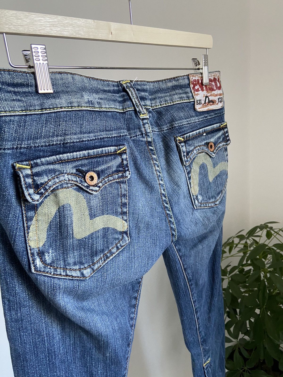 Evisu × Japanese Brand Evisu y2k washed out jeans big pockets logo zip bell-bottom Size US 27 - 6 Thumbnail