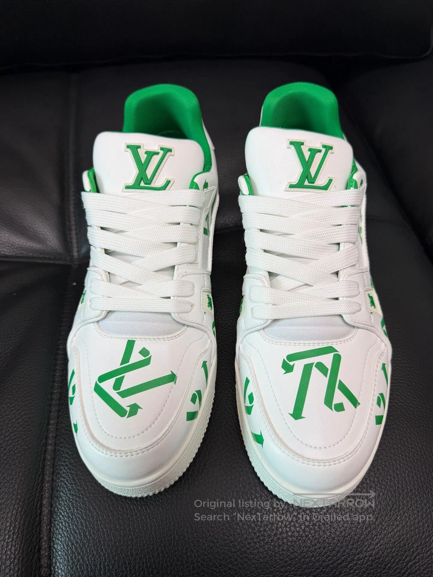 Louis Vuitton LV Trainer White Green Eco Series. Size US 8 / EU 41 - 2 Thumbnail