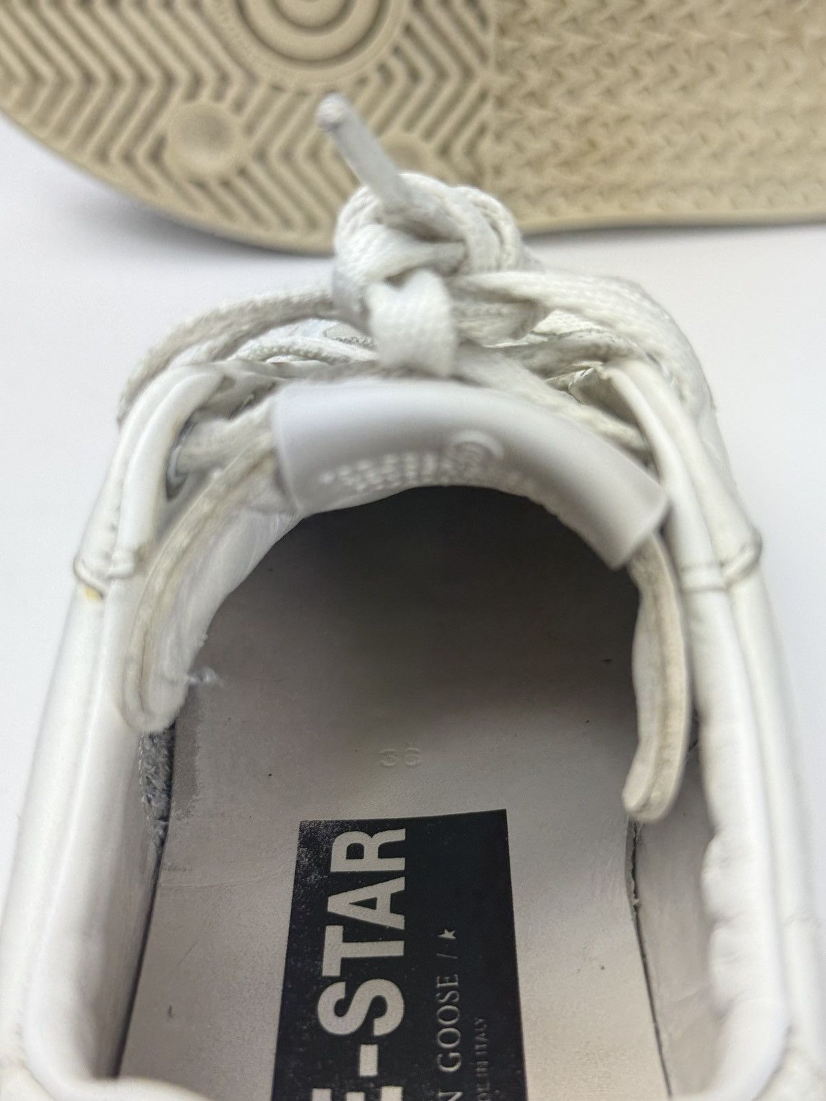 Golden Goose Golden Goose Pure Star White Leather Sneakers Women’s EU36 Size US 6 / IT 36 - 10 Thumbnail