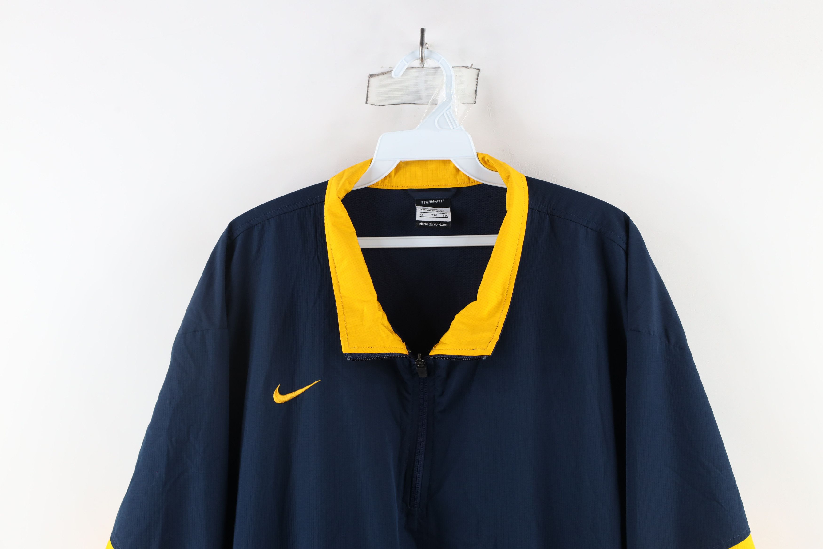 Nike × Vintage Vintage Nike Storm Fit Mini Swoosh Half Zip Jacket Blue Size US XXL / EU 58 / 5 - 2 Thumbnail