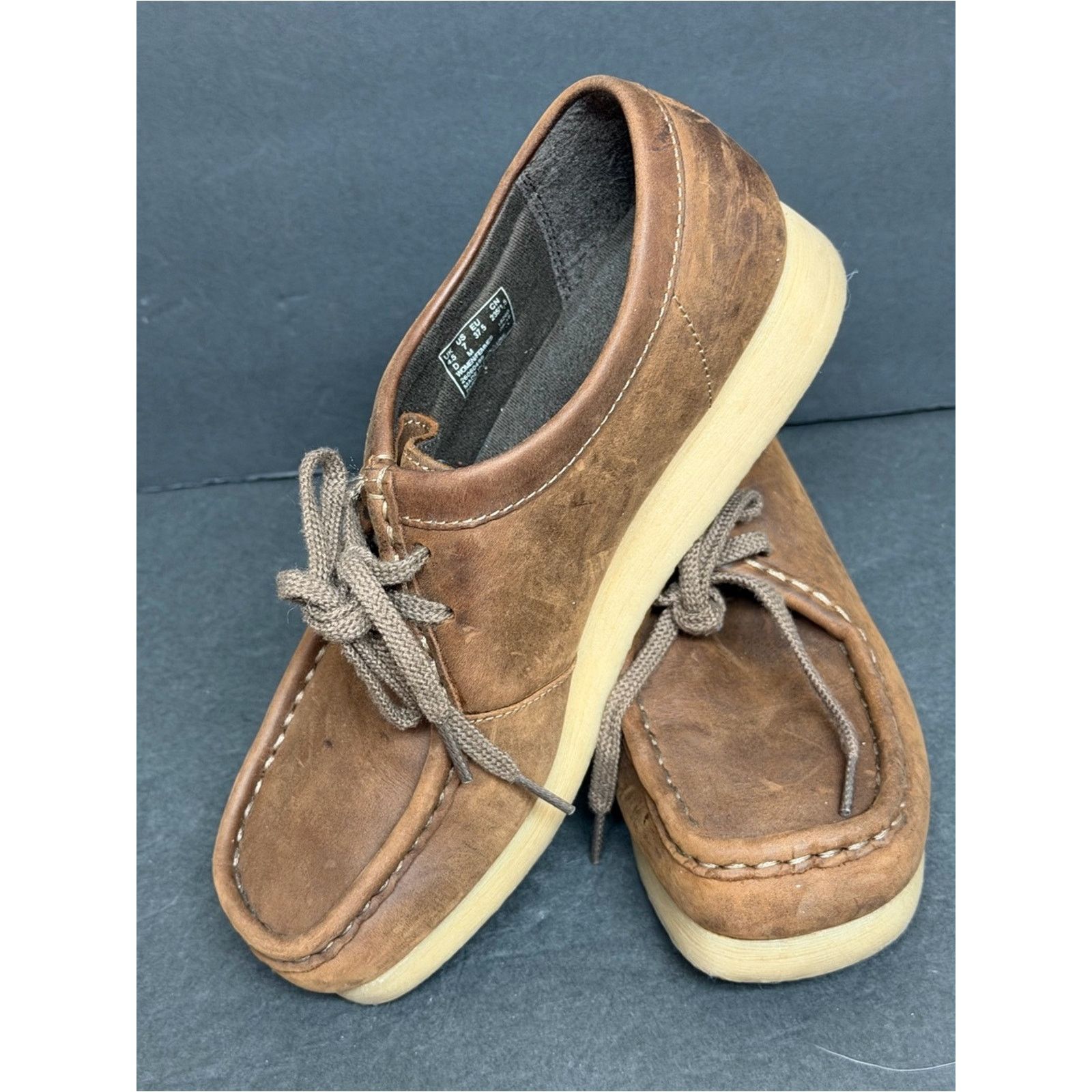 Clarks Clarks Padmora Brown Leather Moccasin Casual Shoes Women's 7 Size US 7 / IT 37 - 3 Thumbnail