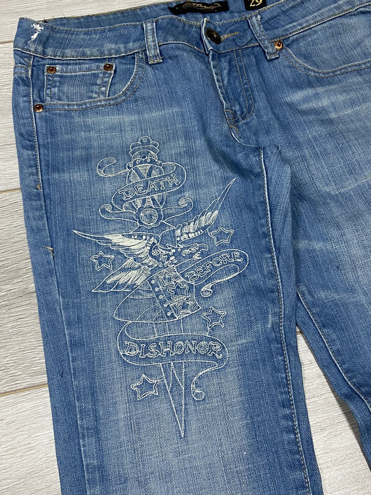 Ed Hardy Ed Hardy big logo vintage denim jeans Size 29" - 5 Thumbnail