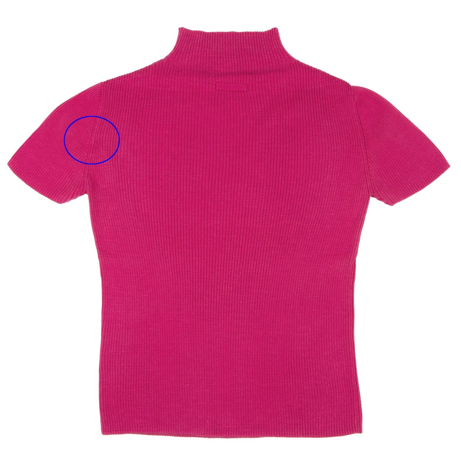 Jean Paul Gaultier Cotton Mock Neck Short Sleeve Rib Knit Sweater Pink 48 Size US M / EU 48-50 / 2 - 8 Thumbnail