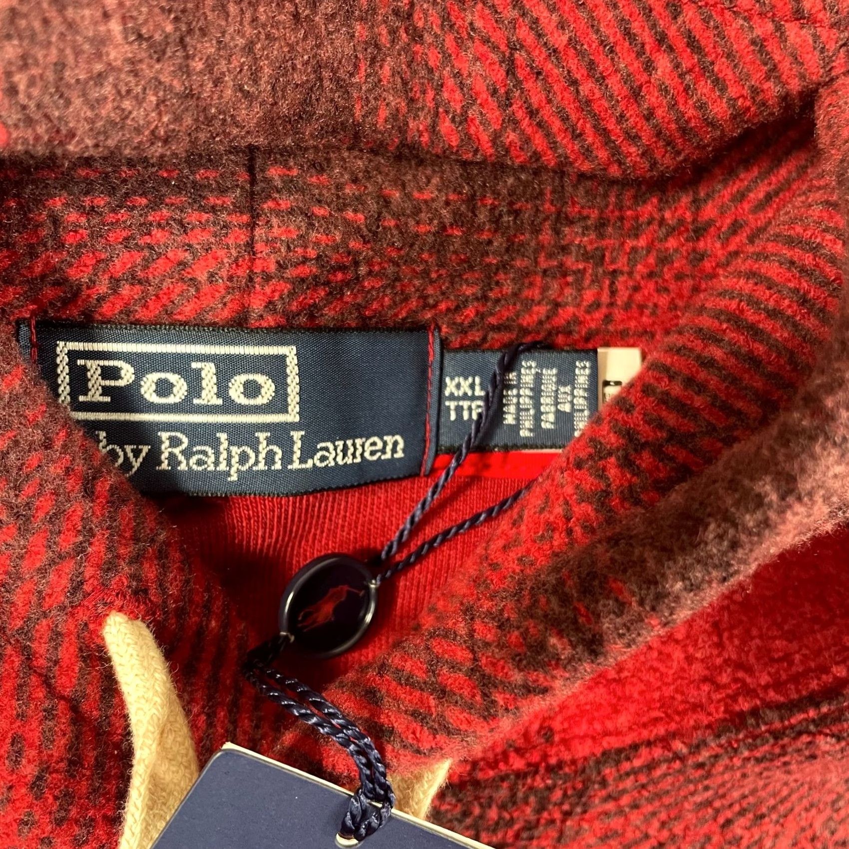 Polo Ralph Lauren VINTAGE Polo Country Ralph Lauren Hoodie Shirt 2XL Red Plaid Logo Pullover Hooded Mens Size US XXL / EU 58 / 5 - 3 Thumbnail