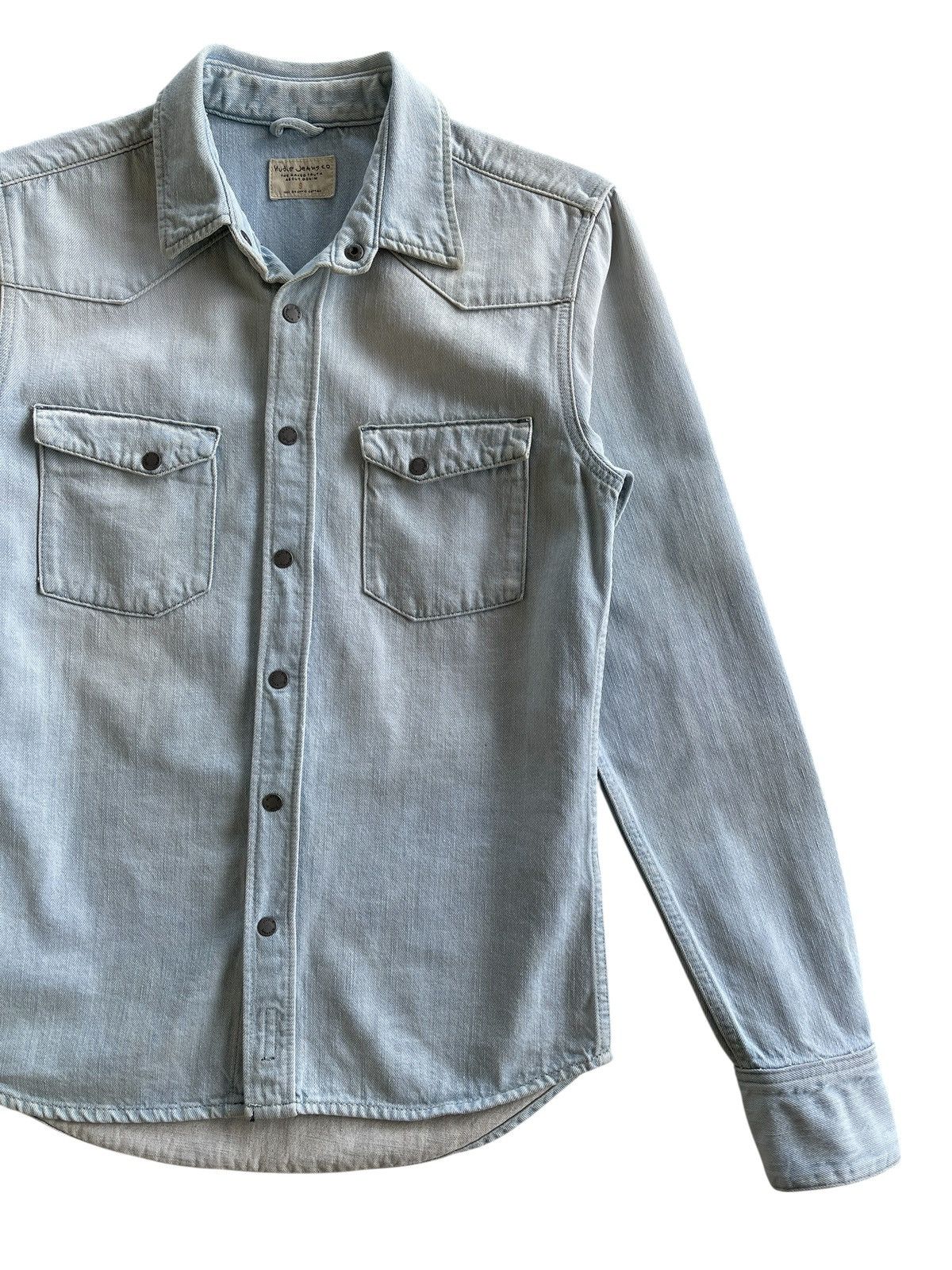 Nudie Jeans Nudie Jonis Ocean Waves Denim Shirt Size US S / EU 44-46 / 1 - 4 Thumbnail