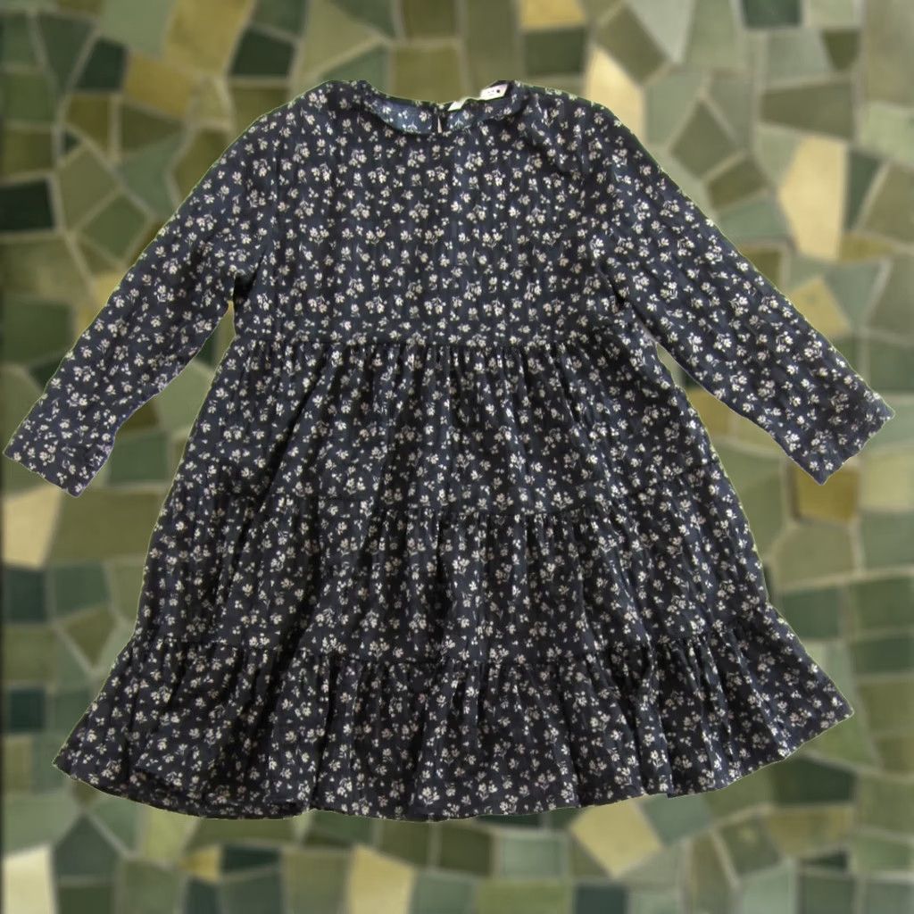 Zara ZARA Black Floral 3/4 Sleeve High Neck Tiered Smock Dress Small Size S / US 4 / IT 40 - 1 Thumbnail
