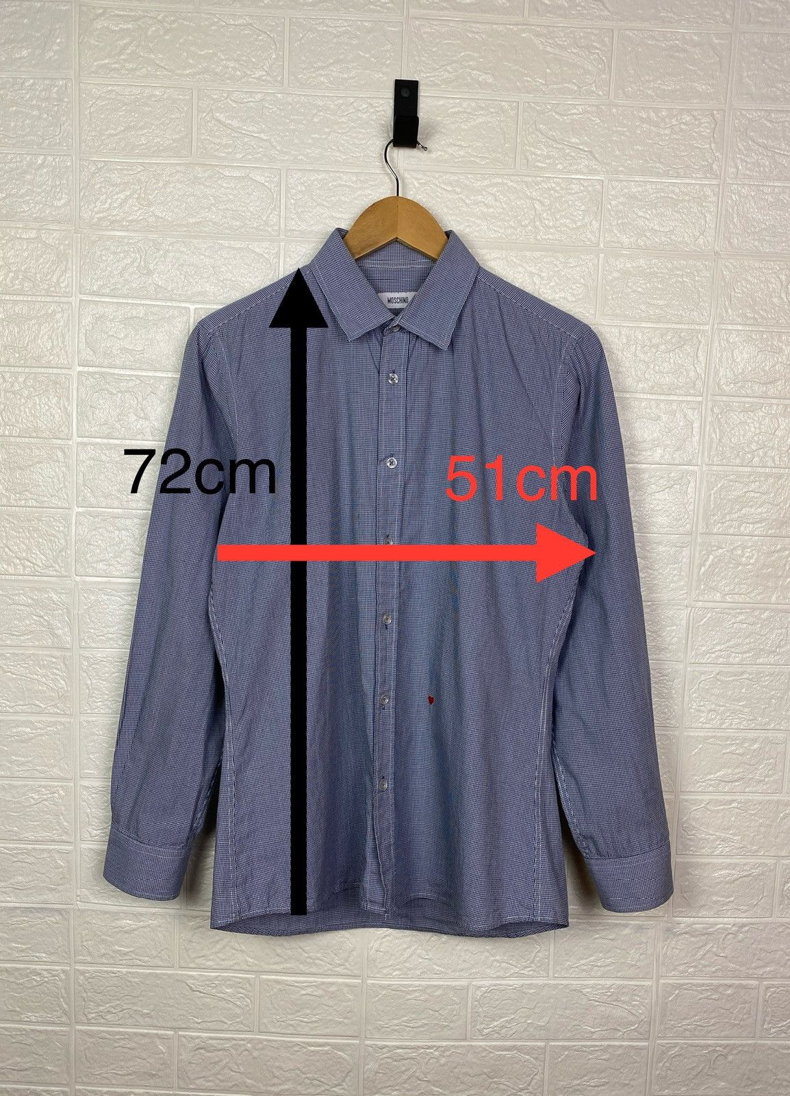 Moschino MOSCHINO BLUE BENGAL STRIPE HEART SHIRT Size US M / EU 48-50 / 2 - 2 Thumbnail