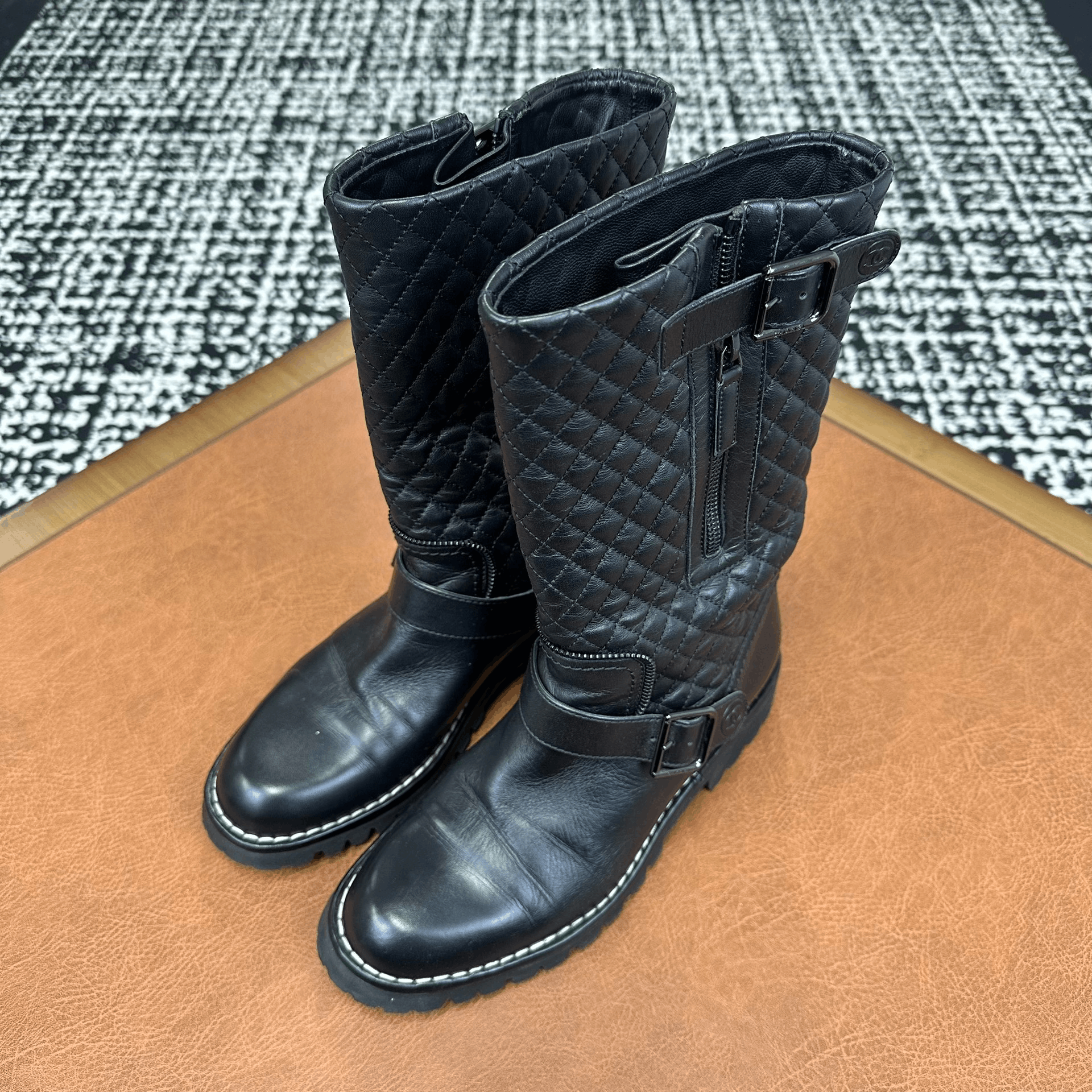 Chanel Chanel Quilted Black Boots it_37-5 Women Size US 7.5 / IT 37.5 - 1 Thumbnail