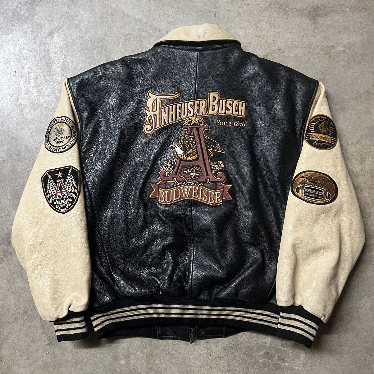 Budweiser × Vintage Vintage 90’s Budweiser Anheuser Busch Leather Jacket Size US L / EU 52-54 / 3 - 1 Thumbnail