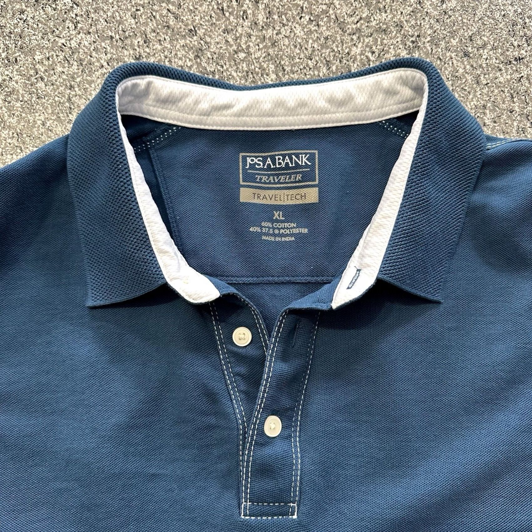 Jos. A. Bank Jos A. Bank Traveler Tech Polo Mens XL Blue Short Sleeve Shirt Size US XL / EU 56 / 4 - 2 Thumbnail