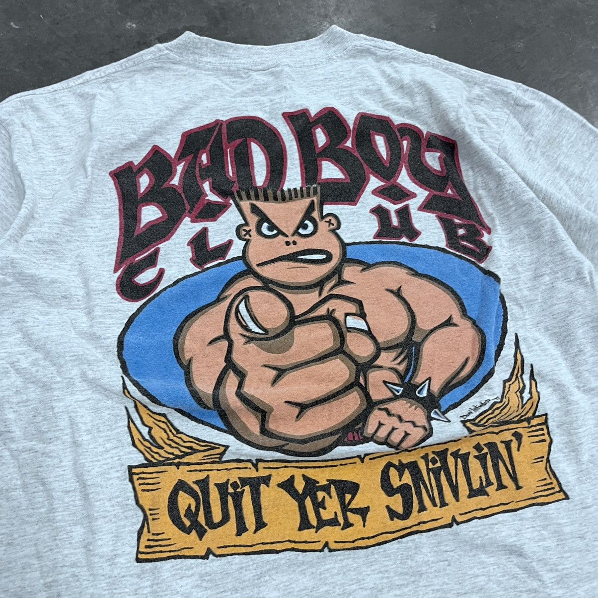 Anvil × Vintage Vintage 1993 Bad Boy Club Quit Yer Snivilin XL anvil USA Size US XL / EU 56 / 4 - 5 Thumbnail