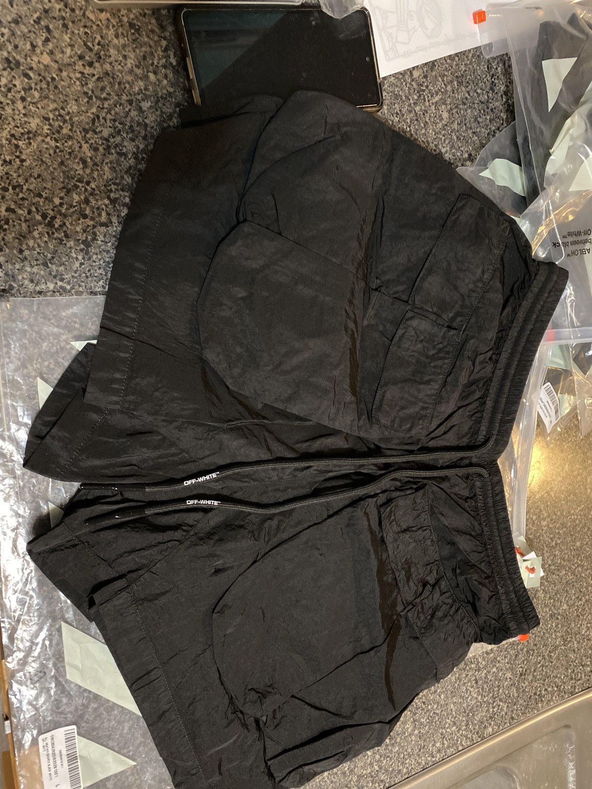 Off-White × Virgil Abloh Off-White All Weather Shorts Black White Size US 33 - 10 Thumbnail