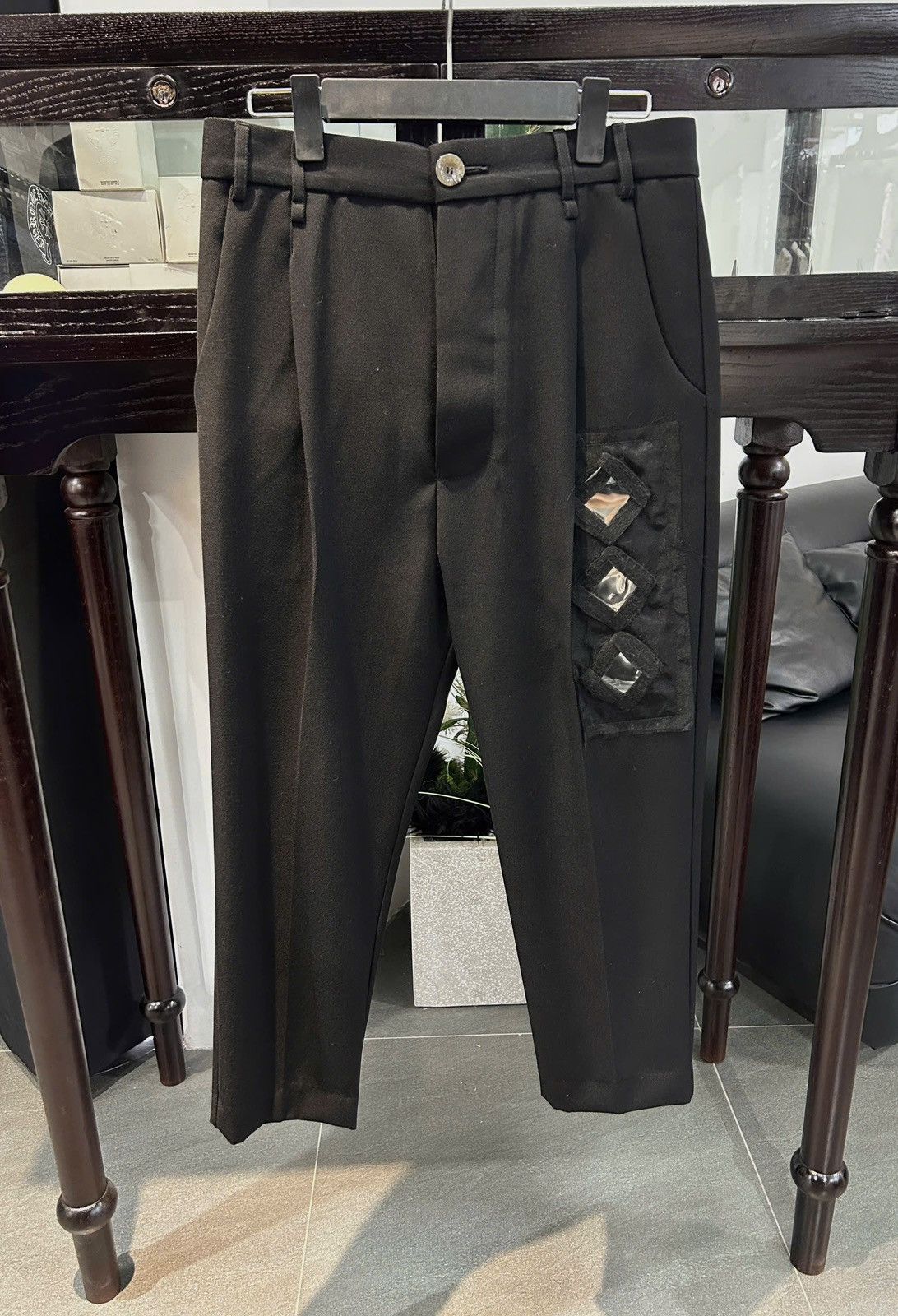 Song For The Mute Song For The Mute 22.2 Mirror Cropped Trouser Pants Size US 30 / EU 46 - 1 Thumbnail