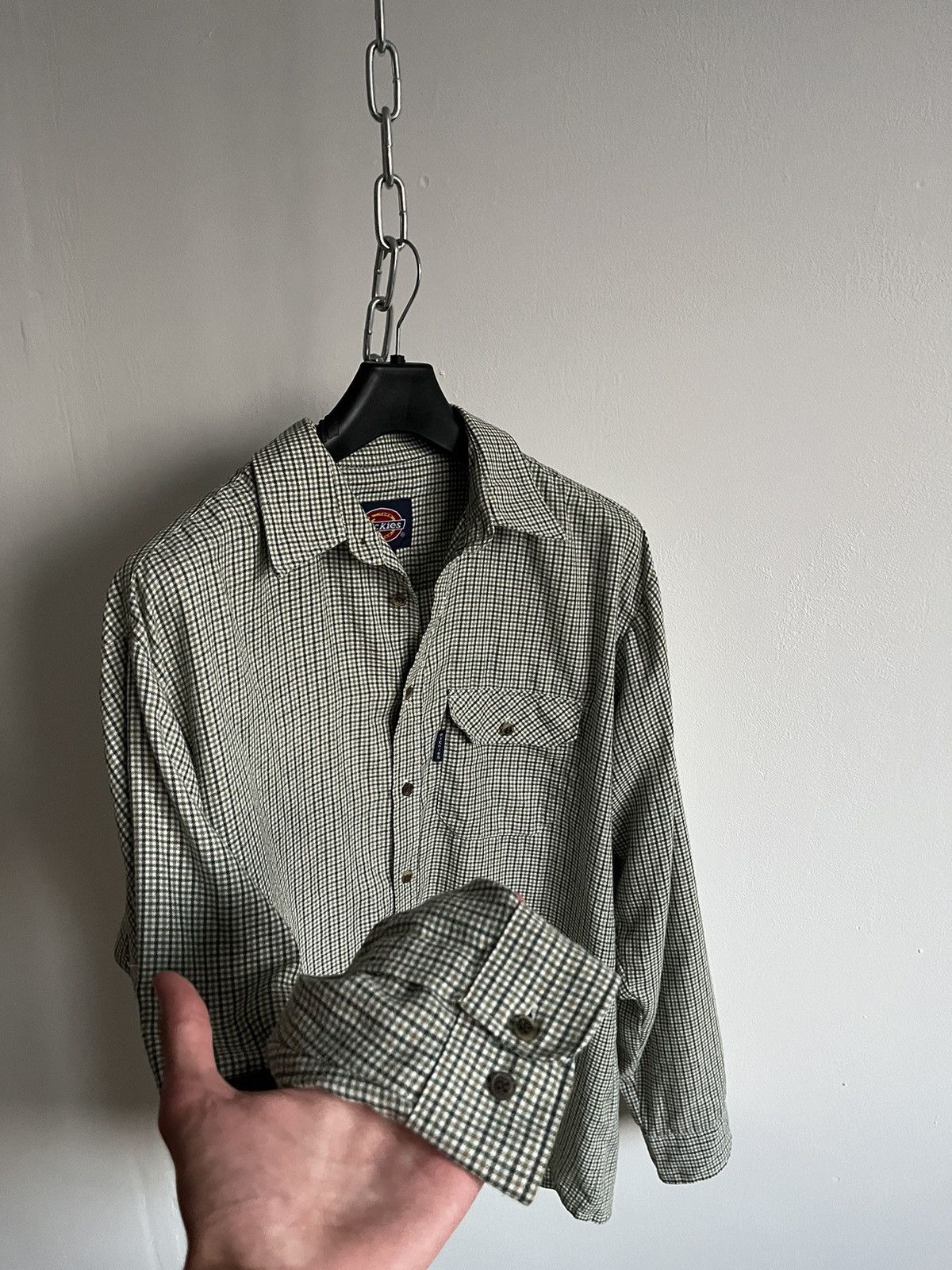 Dickies × Japanese Brand × Vintage Vintage 90s Dickies Plaid Button Up Shirt Flannel Workwear Size US L / EU 52-54 / 3 - 9 Thumbnail
