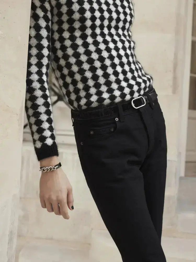 Saint Laurent Paris Saint Laurent Paris 21AW Runway Mohair Check Board Knitwear Size US XL / EU 56 / 4 - 9 Thumbnail