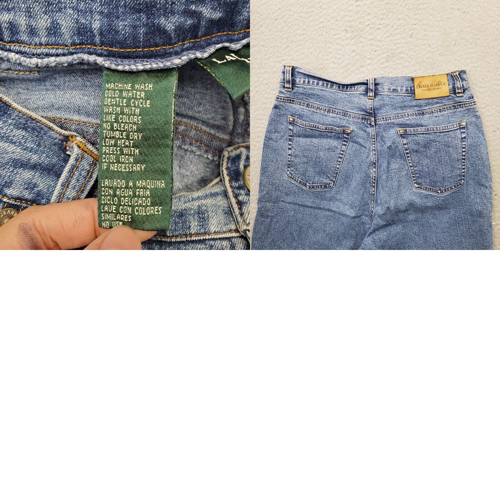Denime Lauren Jeans Co. Cropped Jeans Womens 12P Blue Denim Straight Fit Ankle Slit Jeans Womens 12P Blue Denim Straight Crop Slit Size 34" / US 12 / IT 48 - 8 Thumbnail