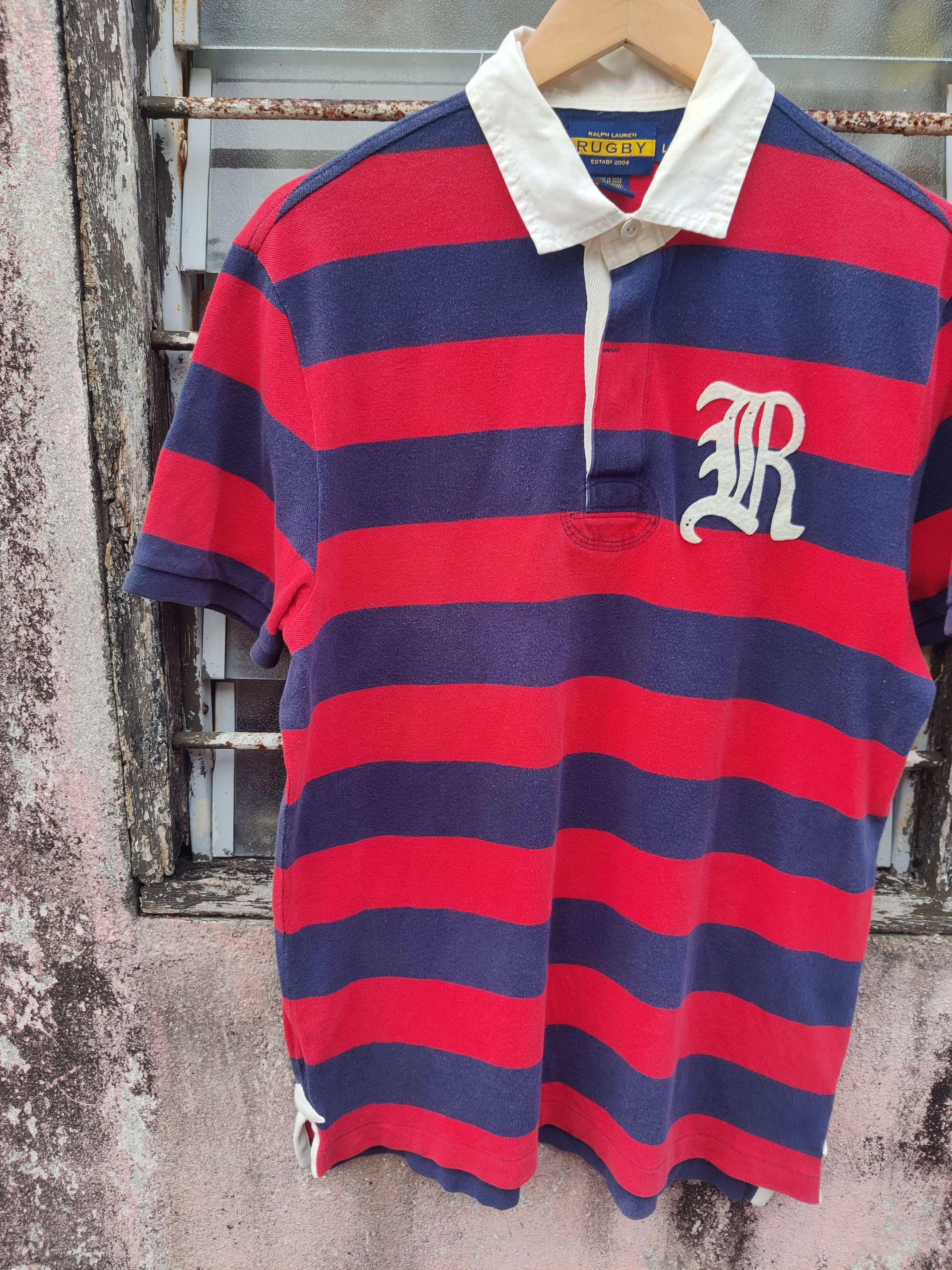 Ralph Lauren Vintage Sun Faded Ralph Lauren Rugby Stripe Shirt Size US L / EU 52-54 / 3 - 4 Thumbnail