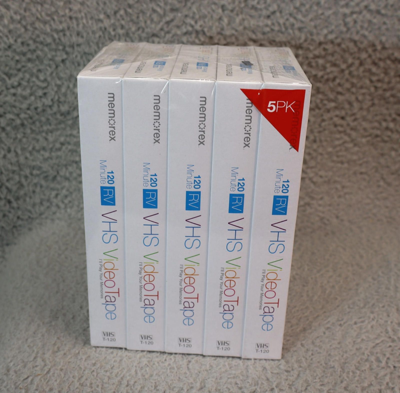Other Pack 5 Memorex 120 Minutes VHS RV Blank Video Tapes Sealed Size ONE SIZE - 1 Thumbnail