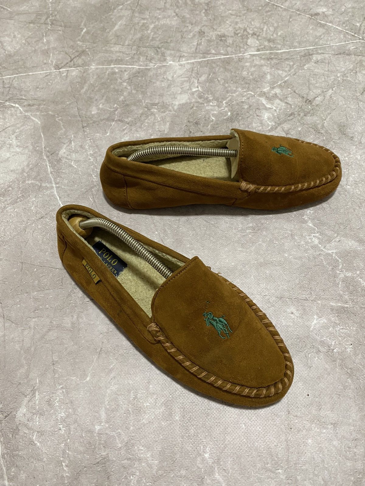 Polo Ralph Lauren × Ralph Lauren × Vintage Vintage Polo Ralph Lauren Suede Moccasin Brown Slipper Y2K Size US 9 / EU 42 - 1 Thumbnail